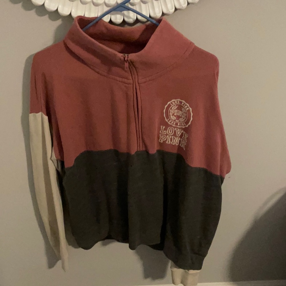 pink quarter zip
